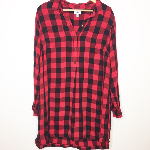 red and black plaid tunic